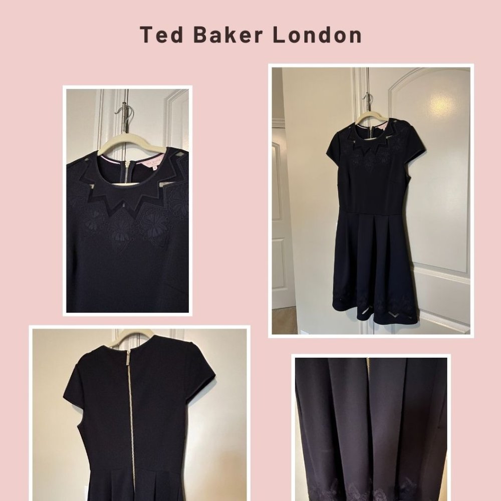 Ted Baker London - Navy Dress - Size 4 (US SIze 10)